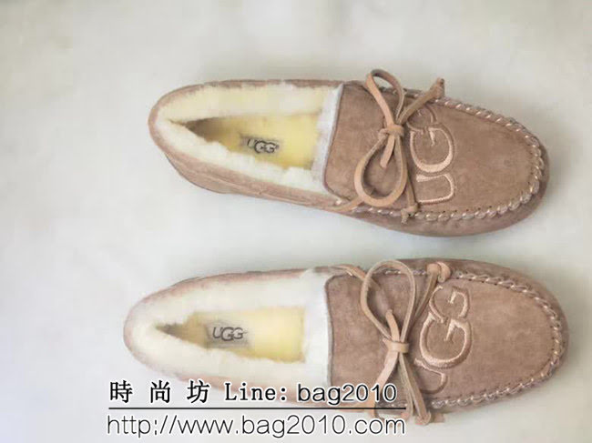 UGG 9022 新款毛毛 刺繡版 蝴蝶結 豆豆鞋 QZS2454